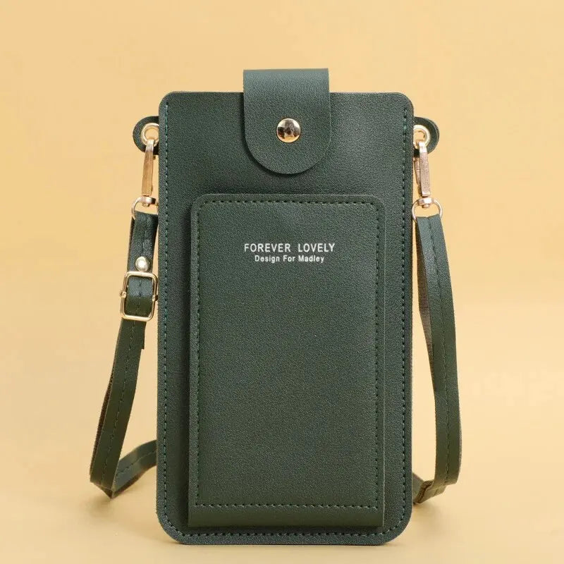 Pochette telephone bandouliere vert