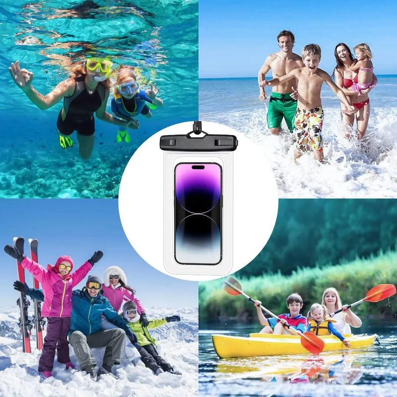 Pochette telephone etanche en famille loisirs subaquatiques et nautiques