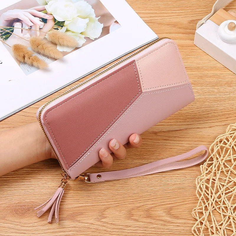 Pochette tricolore longue rose