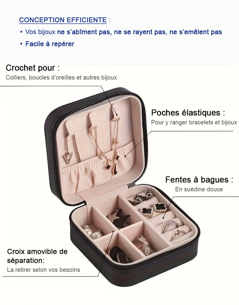 Pochette voyage bijoux compartiments