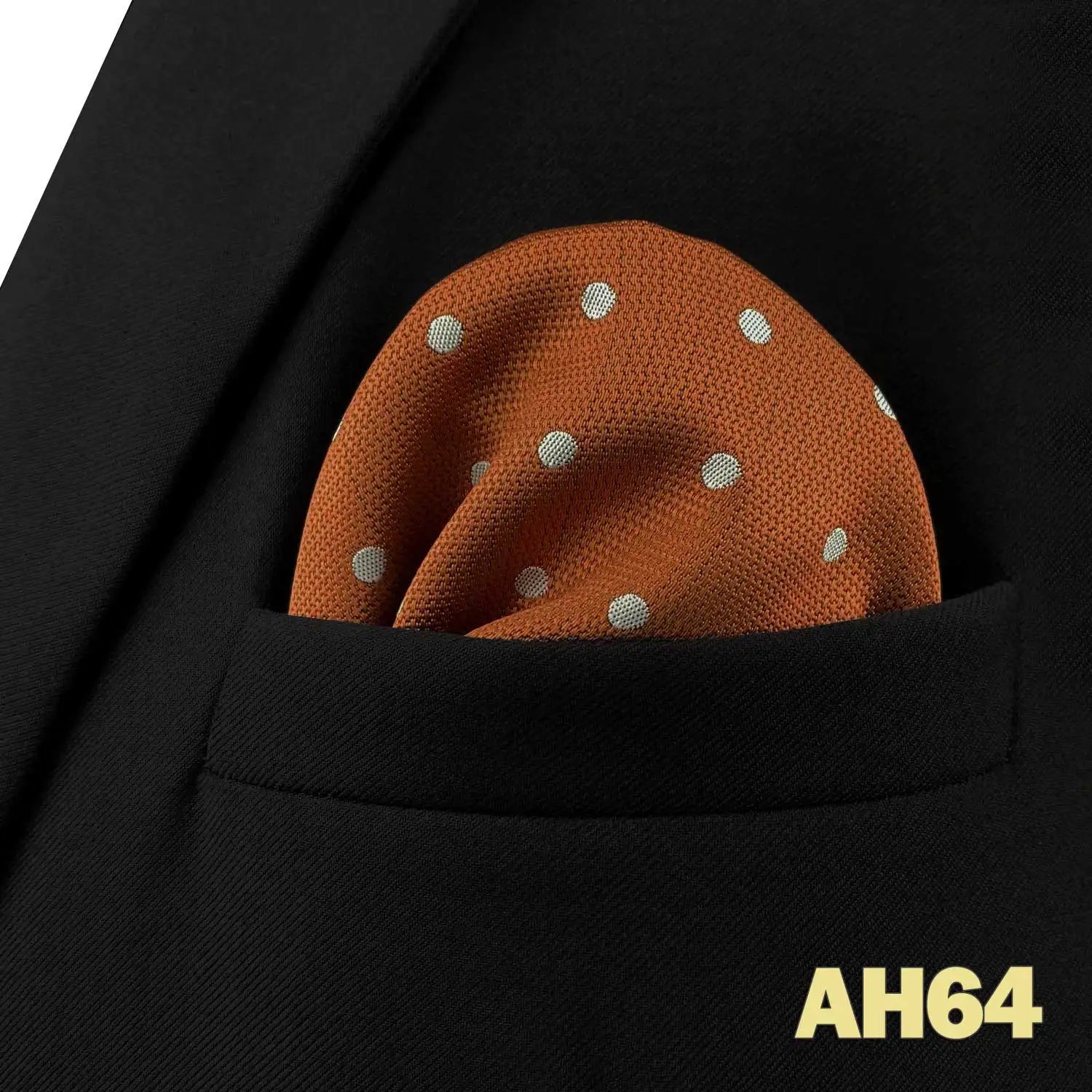 Pochettes de costume orange brique a pois ecru
