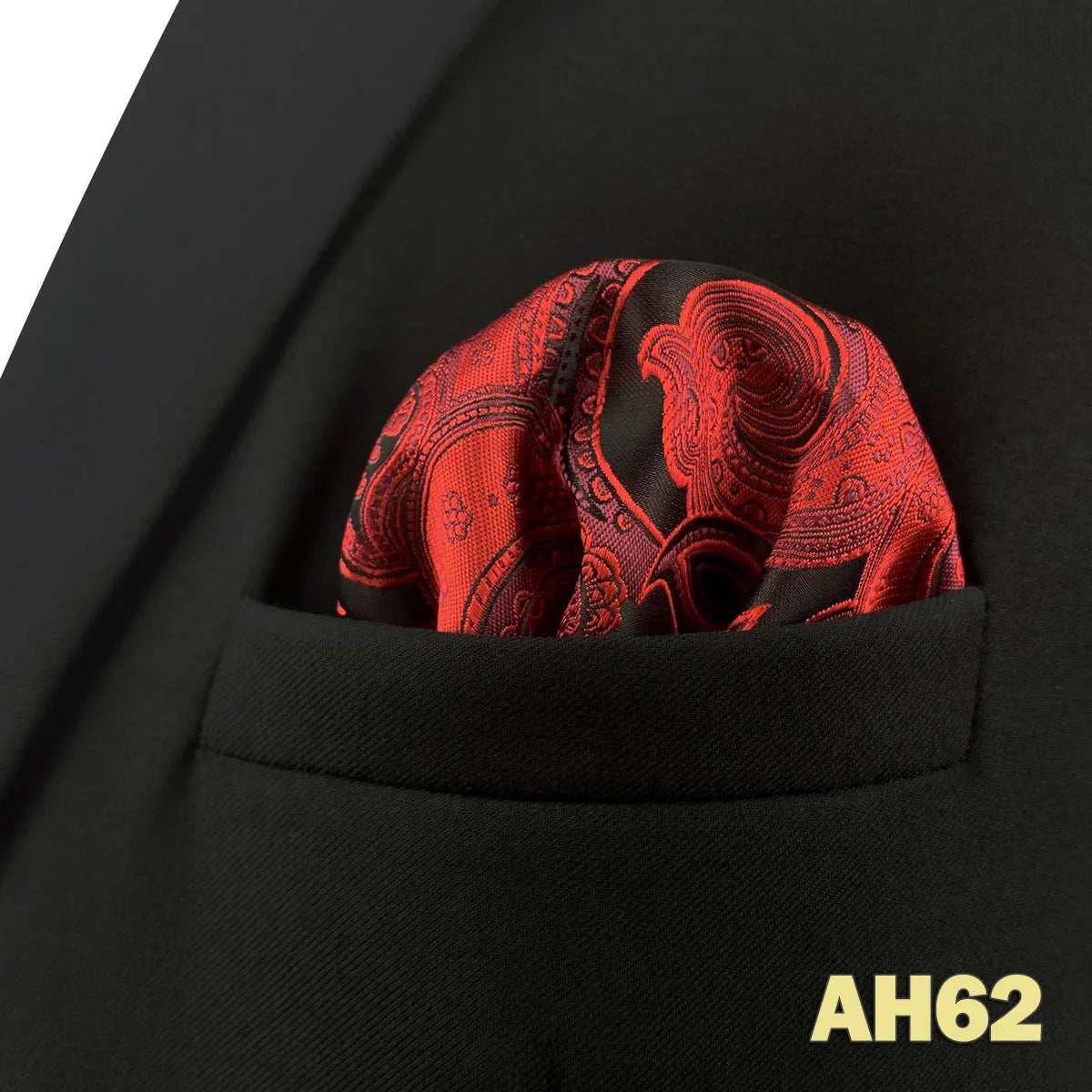 Pochettes de costume rayures cachemire rouge et noire
