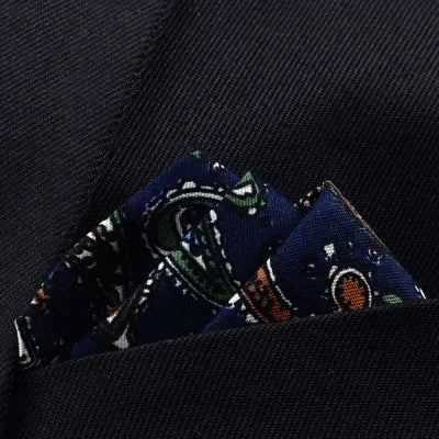 Pochette costume Bleue marine cachemire 