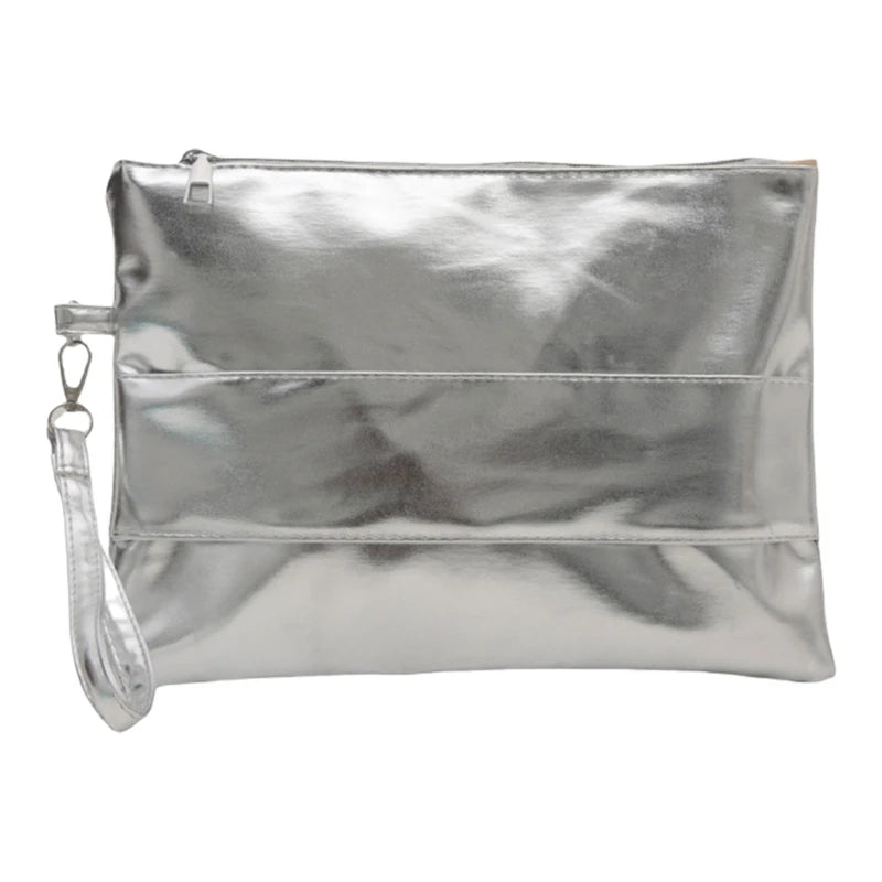 Sac et pochette dragonne argent brillant