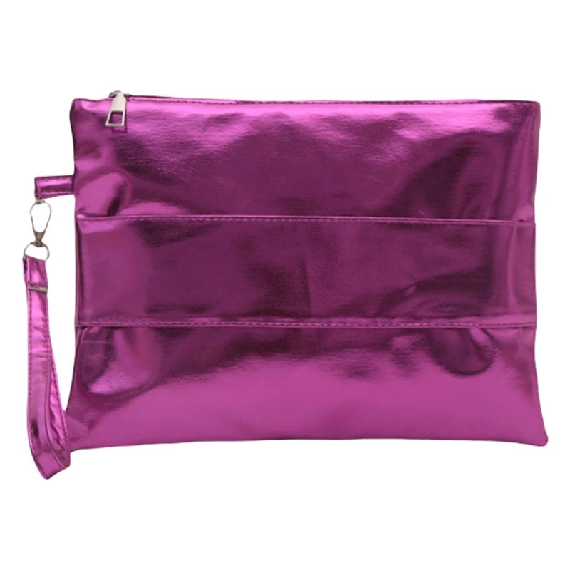 Sac et pochette dragonne rose fuchsia brillant