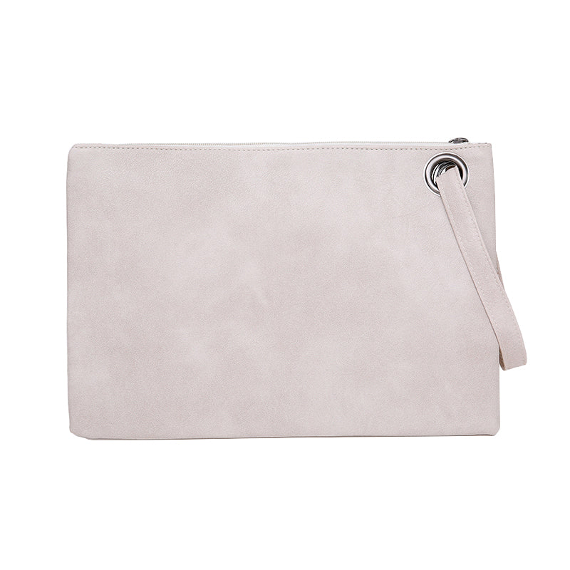Sac pochette femme effet cuir écrue -  Crème