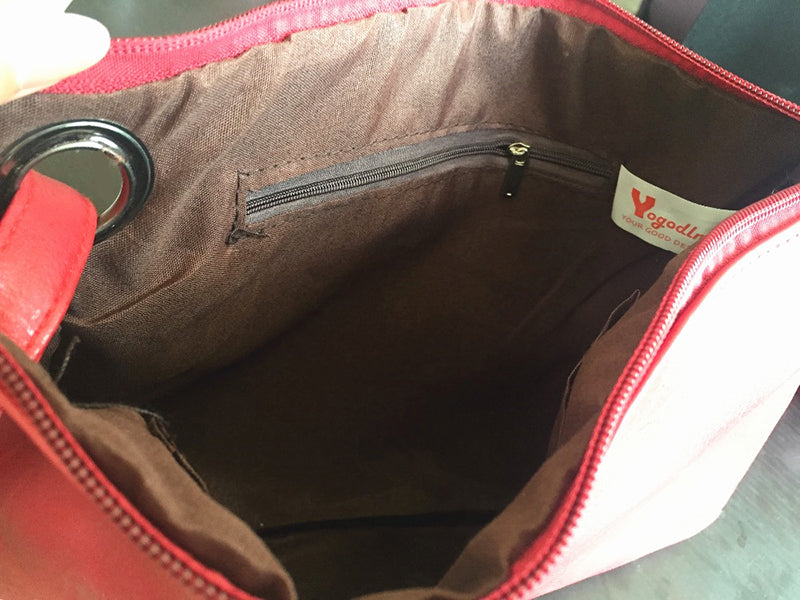 Sac pochette femme effet cuir interieur