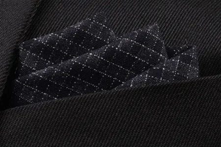 Pochette costume carreaux gris très foncé