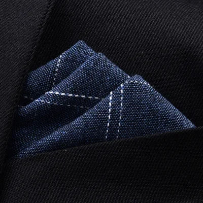 Pochette costume bleu gris