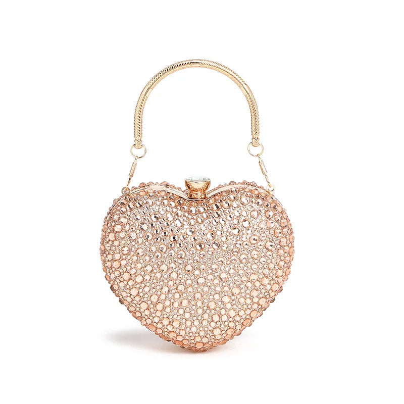 pochette cœur champagne