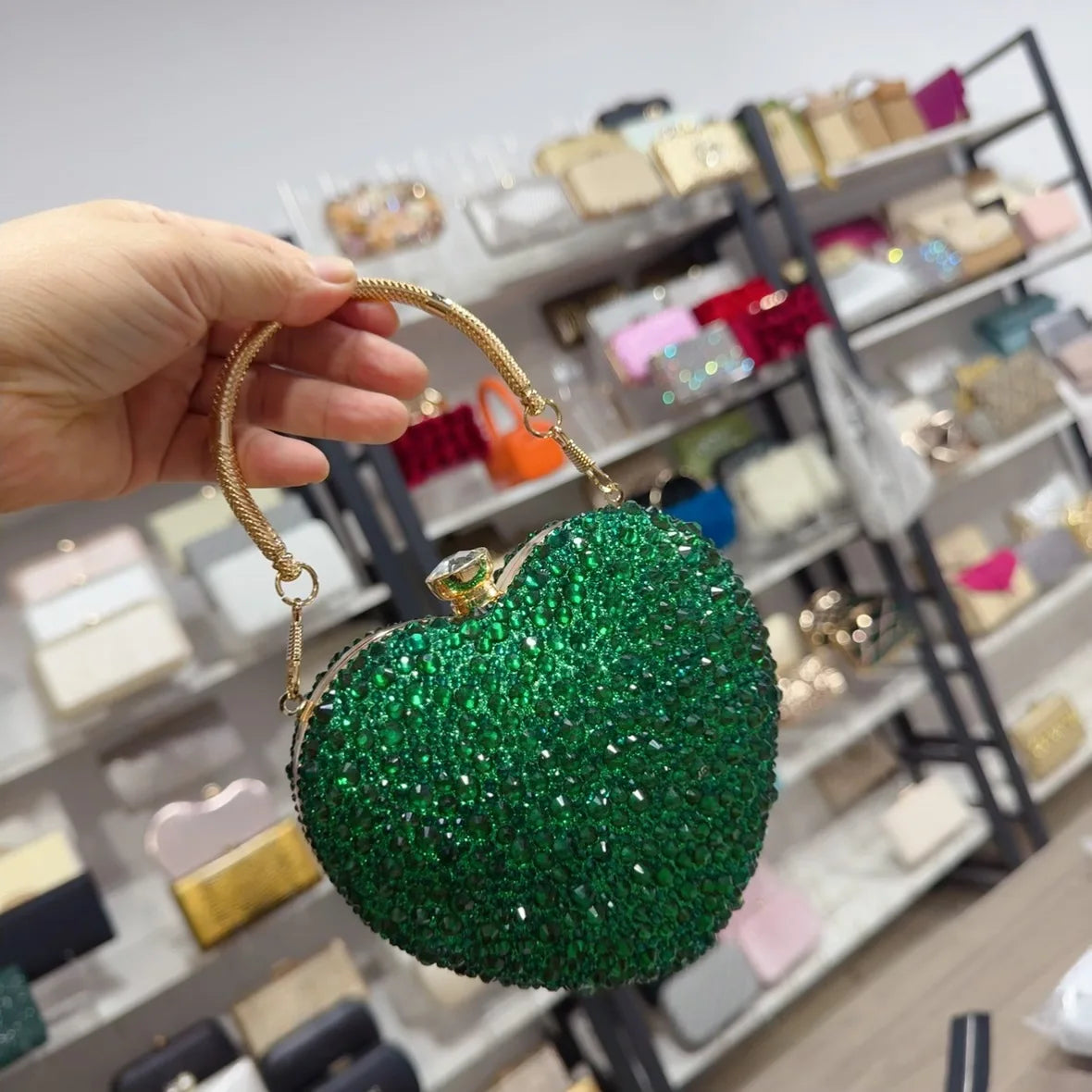 pochette coeur verte