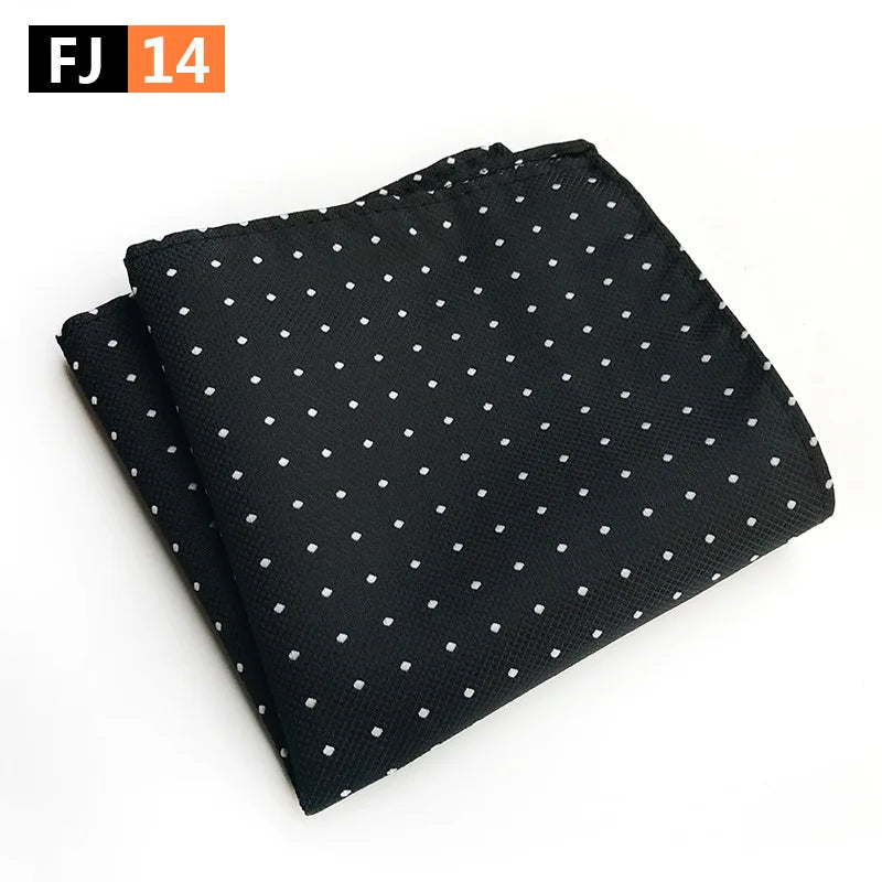 pochette costard fond noir à pois blanc 