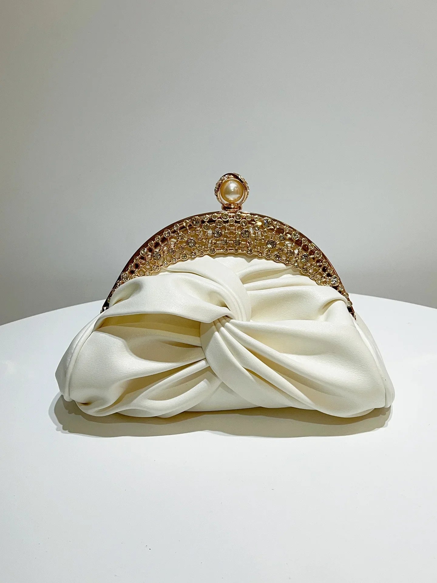 pochette femme mariage luxe blanc ivoire strass 