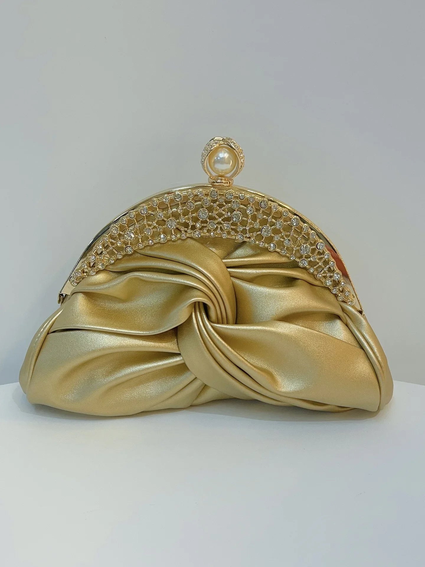 pochette femme mariage luxe dore  strass 