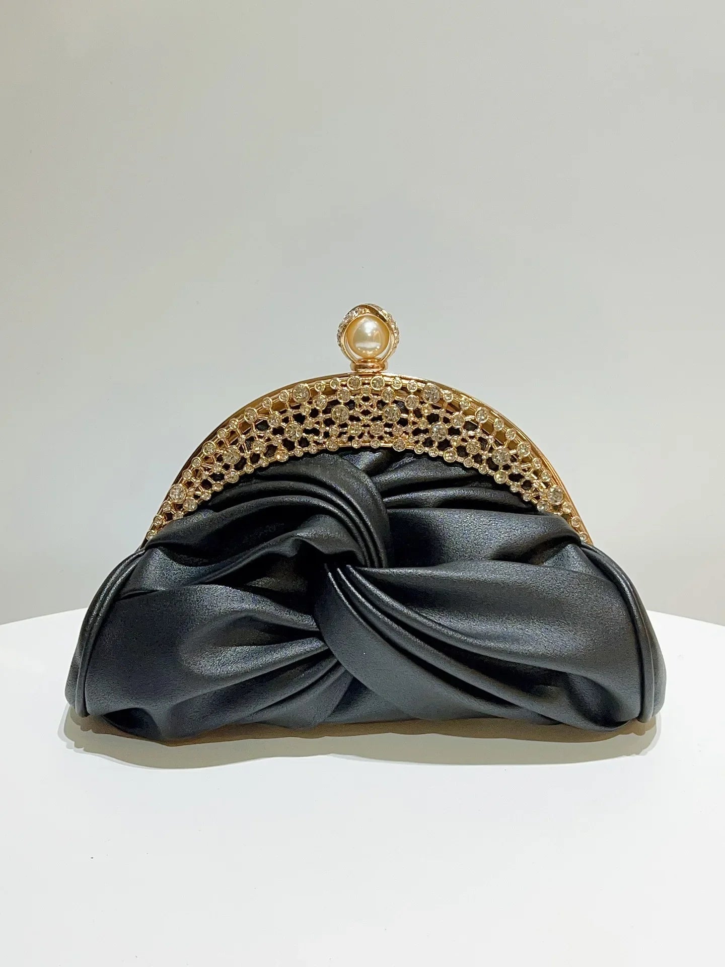 pochette femme mariage luxe noire  strass visuel