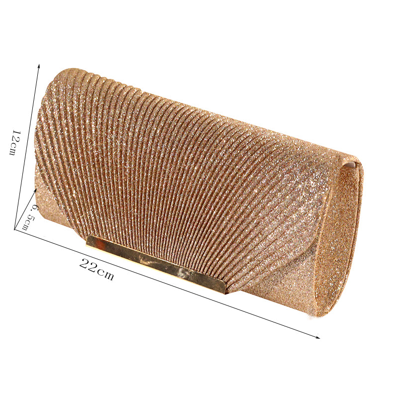 pochette luxe soirée champagne ouverte dimensions