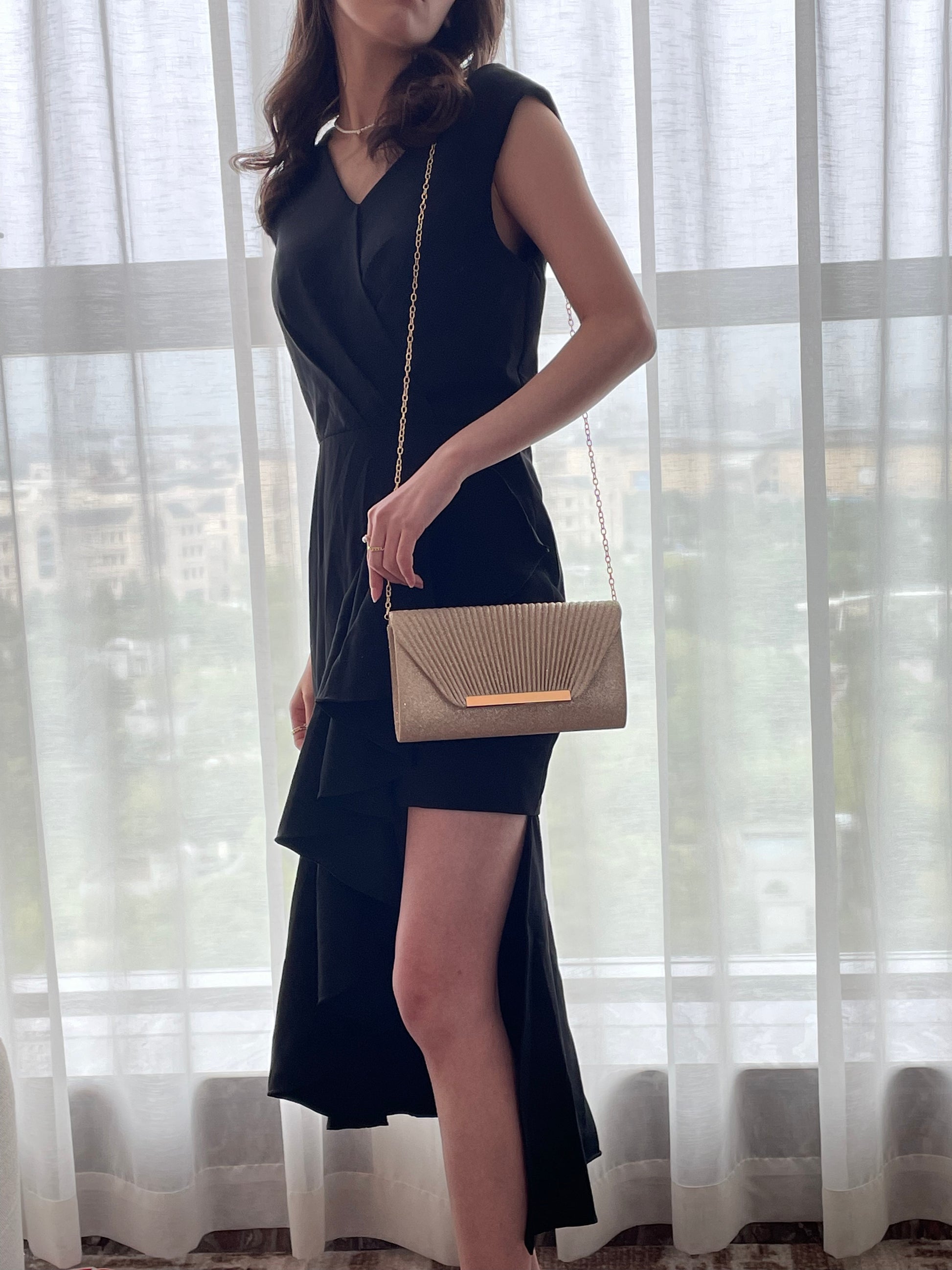 pochette luxe soirée champagne porte epaule