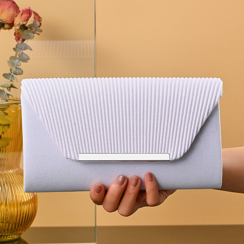 pochette luxe soiree blanche scintillante   paillettes 