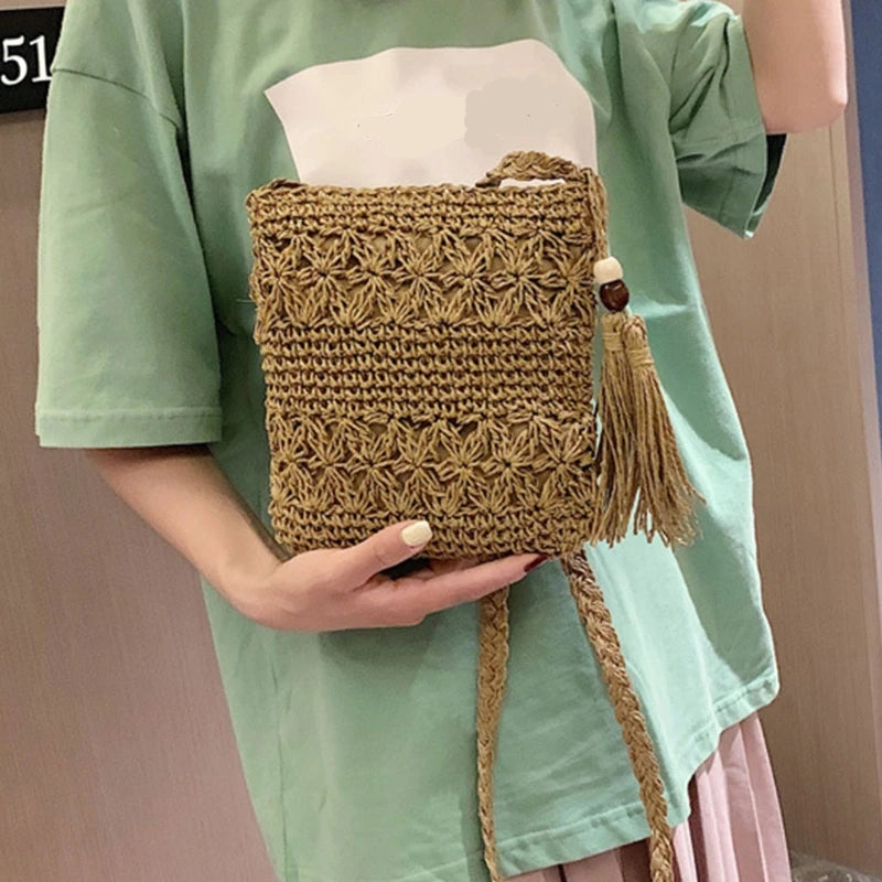 pochette paille cannelle