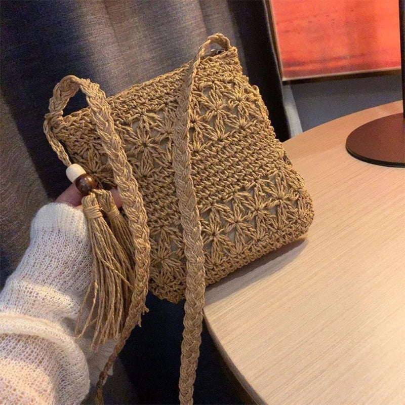 pochette paille  cannelle