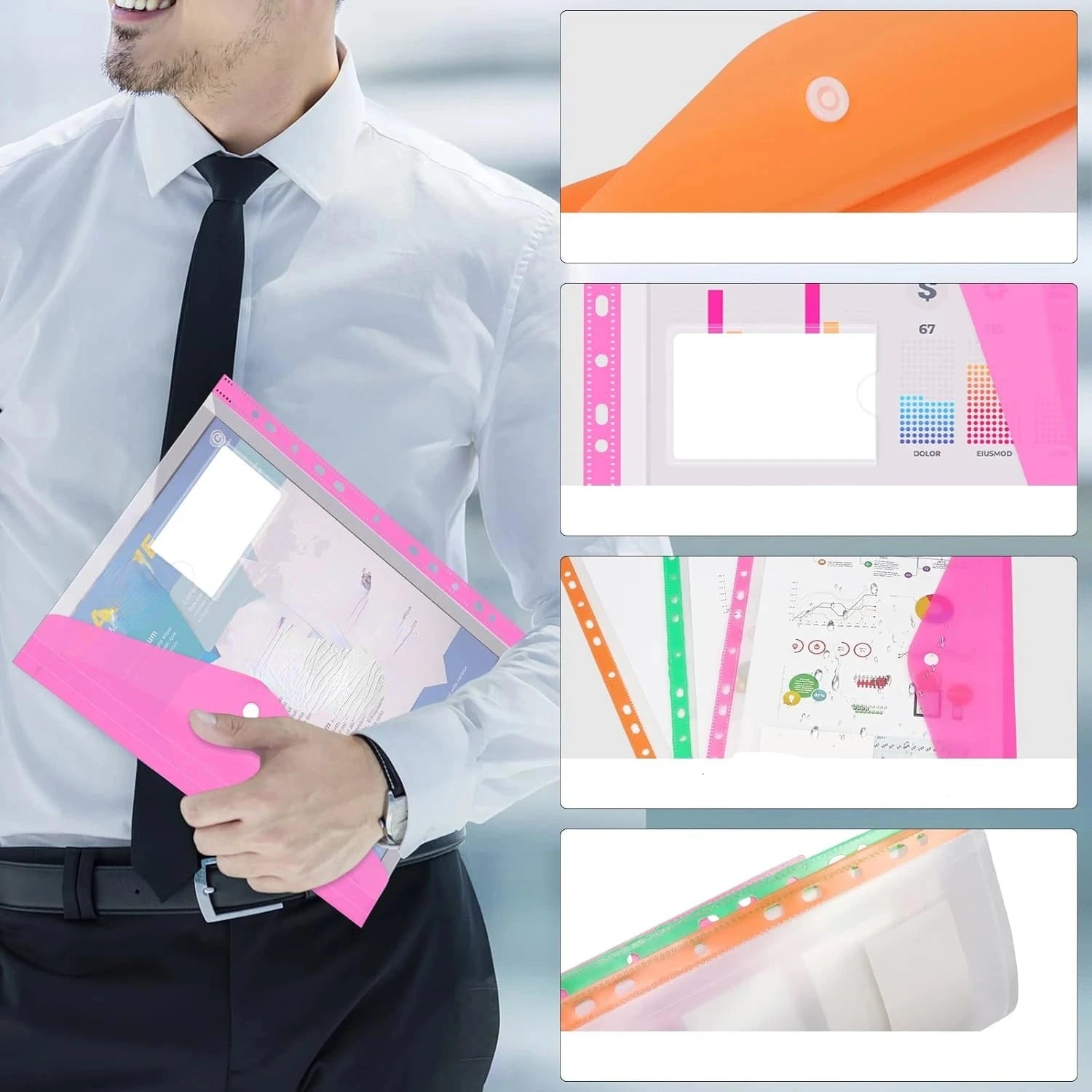 pochette rabat perforee classeur A4 details 