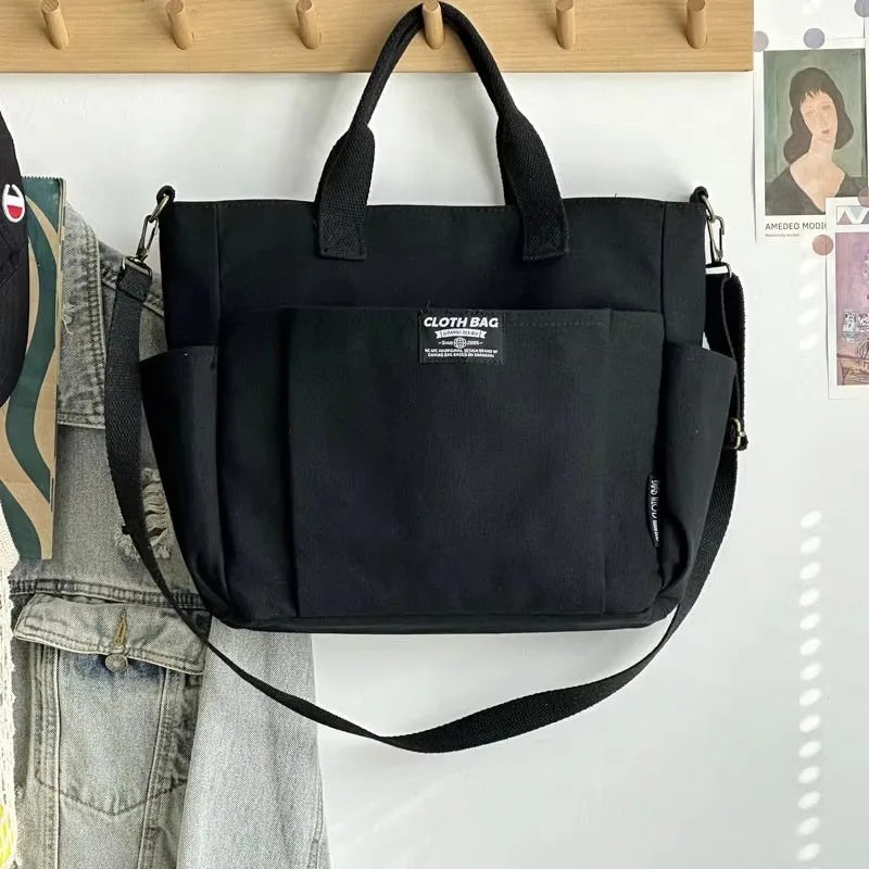 pochette sac toile noir 