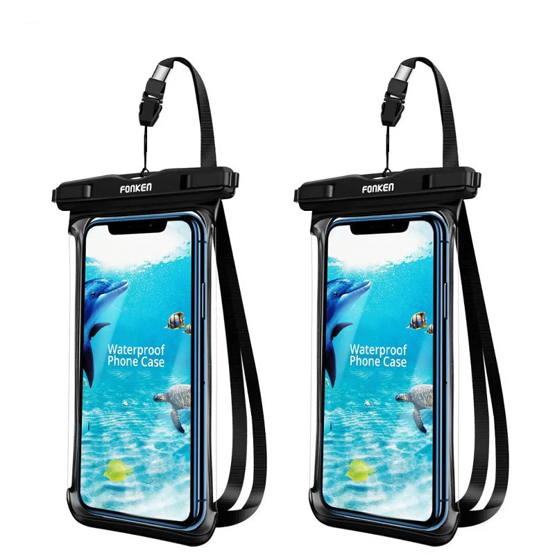 pochette telephone Etanche noire 2 pièces