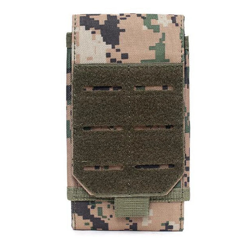 pochette telephone portable militaire coloris  camouflage pixel digital jungle   details rabat  et passant modele A 