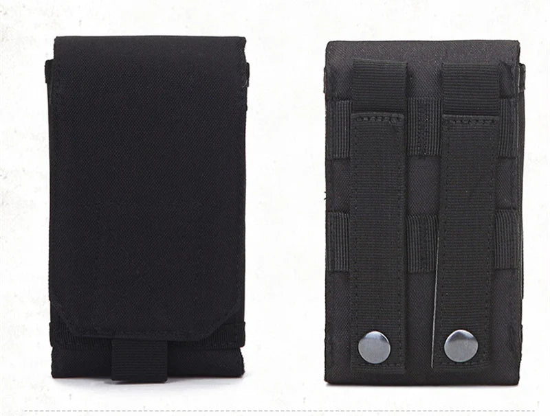 pochette telephone portable militaire coloris noir details rabat et passant modele B