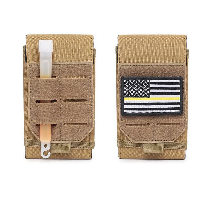 pochette telephone portable militaire coloris  sable  details velcro modele A