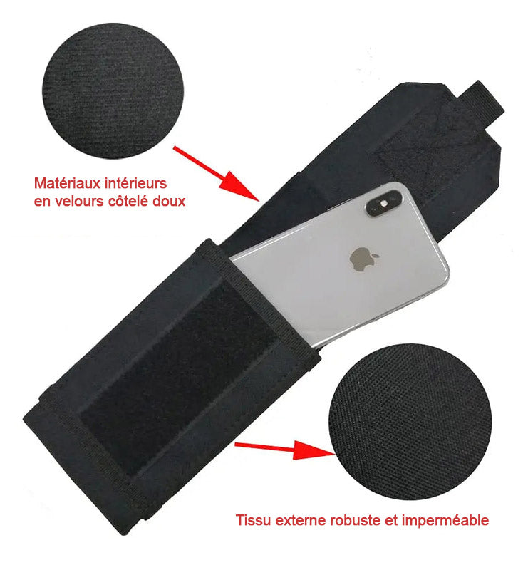 pochette telephone portable militaire noire details